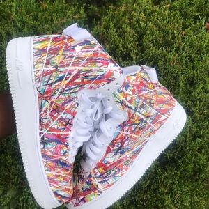 Custom Splattered Air Force 1s Size 10.5 Mens